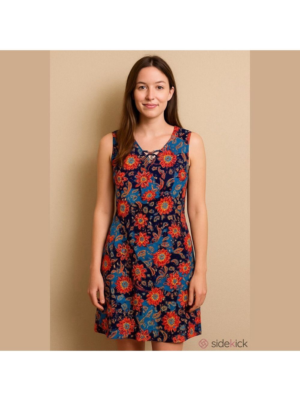 D & Co paisley floral beach dress resort wear cruise vacation dress with pockets